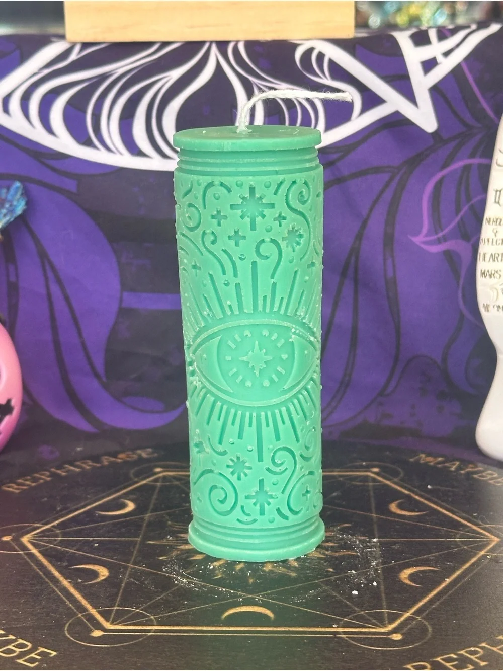 Green Celestial Eye Candle